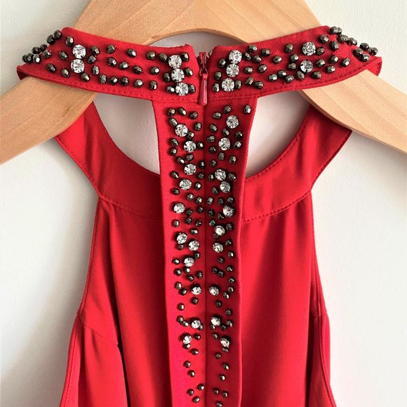 GUESS Jeweled Neckline T-Back Dress - Picture 4 of 6